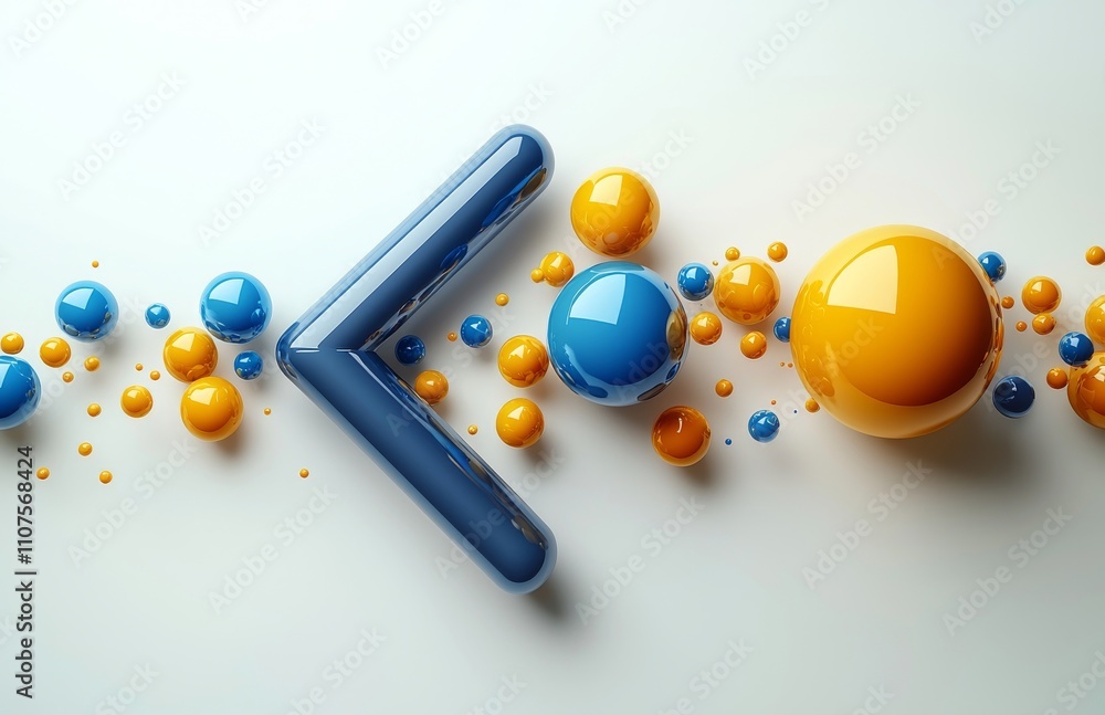 Poster an abstract visualization in 3d, presenting geometric objects of diverse shapes in a void, with both