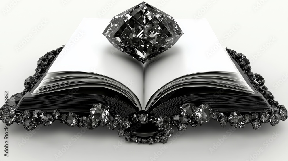 Poster browsing through pages in a realistic open book mockup.