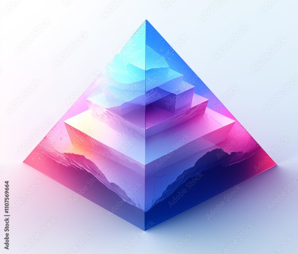 Poster three-dimensional illustration of abstract geometric shapes. chic, minimal glossy objects isolated o