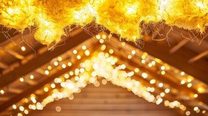 Thermal insulation in the attic with rock wool, promoting energy efficiency.