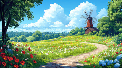 A captivating blend of doodle-style vector art inspired by technology and nature, featuring intricate hand-drawn circuits, futuristic gadgets, digital connections, and organic patterns like leaves, fl