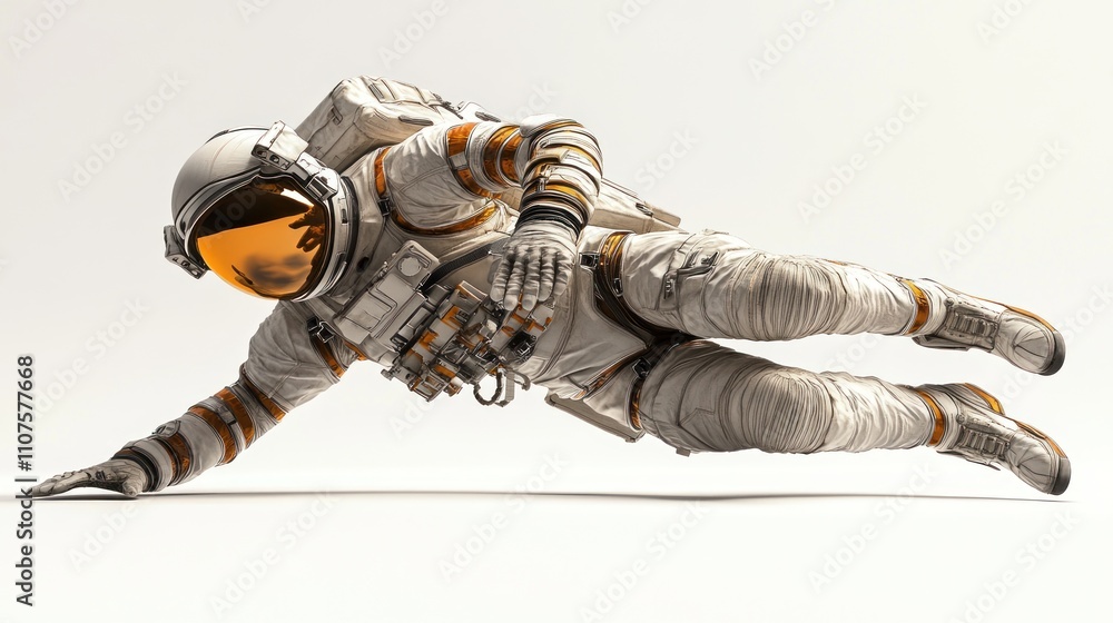 Aufkleber An astronaut in a dynamic pose, suggesting movement in a space environment.