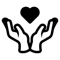 Obraz premium hands holding love shape symbol icon