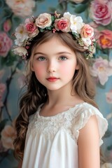 Fototapeta premium Girl with flower crown