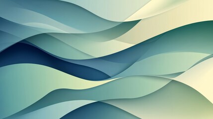 Obraz premium Abstract wavy background, gradient blue green waves, modern fluid design, artistic flowing shapes, minimalist wave patterns