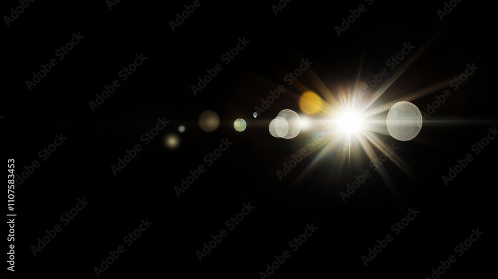 Poster bright lights create a stunning visual effect in a dark environment