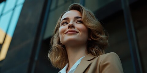 Fototapeta premium Woman looking up at sky