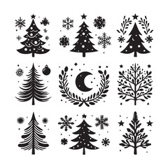 Fototapeta premium christmas tree silhouette