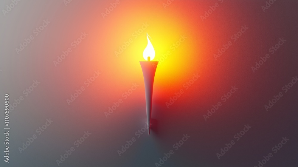 Poster modern minimalist torch flame with soft glow effect