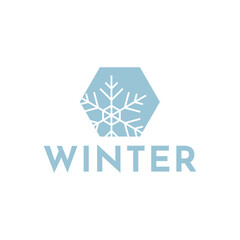 Obraz premium Winter snowflake logo. Snowflake logo illustration.