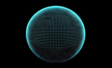 This abstract image portrays a cosmic web featuring vivid blue dots of light on a dark canvas.