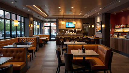 Obraz premium detailed interior view of a restaurant environment