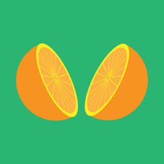 Divided Orange in middle vector