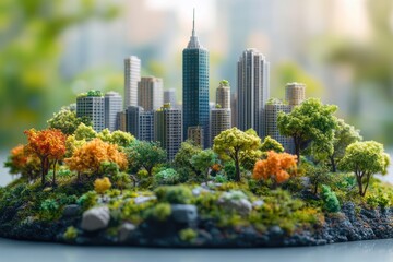 Fototapeta premium Smart city-integrated creative hubs promoting sustainable artistic growth,