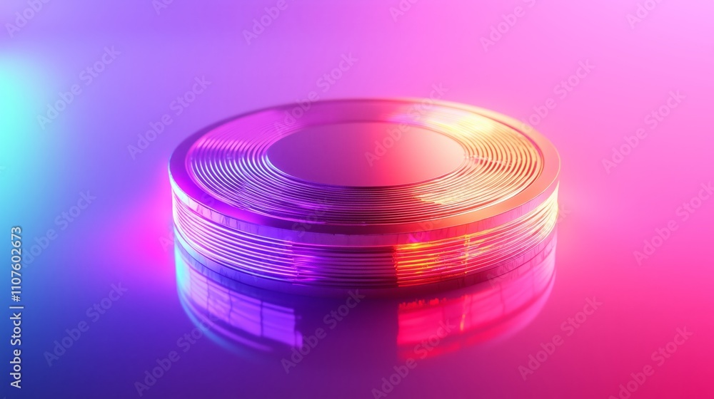Poster circular abstract light reflections on smooth surface