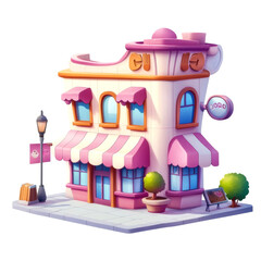Obraz premium Cute cartoon bakery shop. (1)