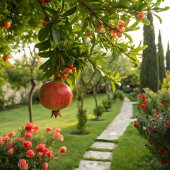 pomegranate in the garden