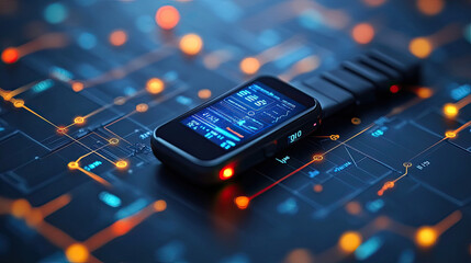 A captivating blend of doodle-style vector art inspired by technology and nature, featuring intricate hand-drawn circuits, futuristic gadgets, digital connections, and organic patterns like leaves, fl