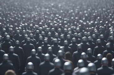 Obraz premium a crowd of people in a crowd in a city with a man in a white shirt and a hat.