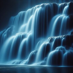 Silky Waterfall A close up of water cascading down a waterfall c