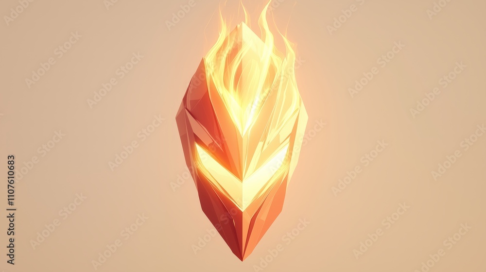 Poster flaming helmet with fiery glow and dynamic design