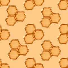 Obraz premium Honeycomb Pattern on Big Orange Background