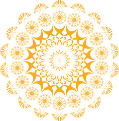 Mandala Ornament Illustration hand drawing elements decorative design circular flower vector.