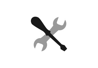 screwdriver and wrench icon png design template logo vector illustration