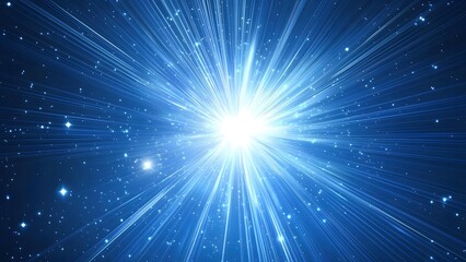 Fototapeta premium Abstract time tunnel background made of blue light rays