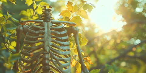 Sunlit Skeleton Surrounded by Serene Season’s Shimmering Sunlight Scene Sensory Stillness