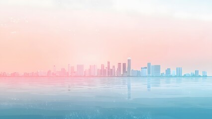 Fototapeta premium City Skyline Abstract Gradient Background
