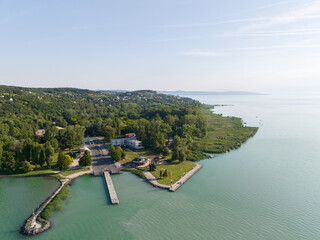 Aerial view of the Hungarian town of Zamardi near Lake Balaton