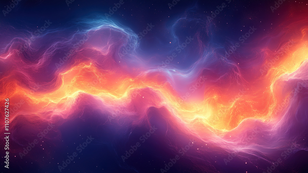 Aufkleber colorful cosmic nebula swirling with brilliant hues in the deep expanse of outer space at an unknown