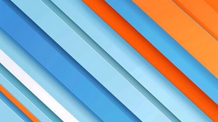 Obraz premium Abstract Diagonal Stripes Background - Blue, Orange, White
