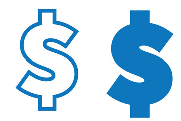 dollar sign icon, vector graphics