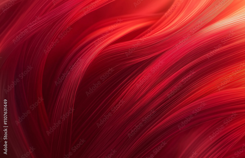 Wall mural red abstract background with blurred lines and curves, creating an elegant and modern design element