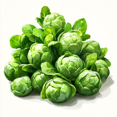 Fototapeta premium Fresh Brussels sprouts pile.