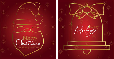 Christmas background with gold gradient, greeting card	