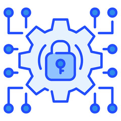 Obraz premium Cyber Crime Icons Pack,Encrypted Blue Icon