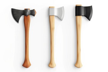 Axe icon, ax symbol, 3d realistic hatchet sign, cleaver emblem, woodcutter equipment, tomahawk pictogram
