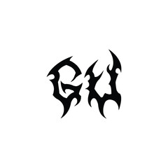 Fototapeta premium GU monogram logo design letter text name symbol monochrome logotype alphabet character simple logo