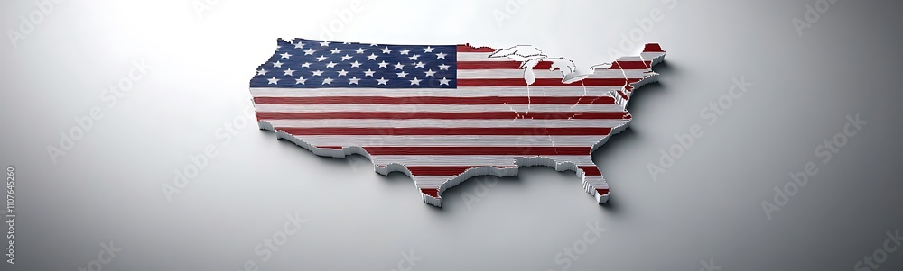 Aufkleber a minimalist map of the united states, showcasing an artistic representation with a focus on simplic