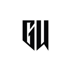 GU monogram logo design letter text name symbol monochrome logotype alphabet character simple logo
