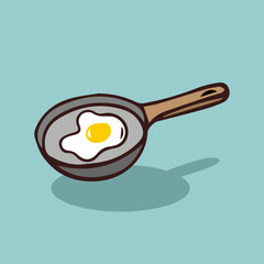 vector illustration of sunny side up eggs in a frying pan