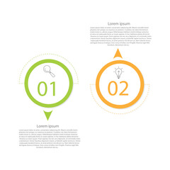 open source vs proprietary software comparison concept for infographic template banner with big circle center and round shape with two point lis © sumi