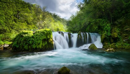 Obraz premium Cascadas y ríos limpios representando sostenibilidad