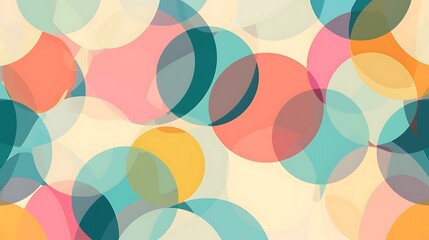 Abstract Background with Overlapping Circles in Pastel Colors