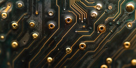 Computer Circuit Board Close Up