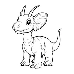 Fototapeta premium Parasaur illustration coloring page for kids - coloring book