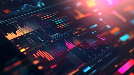 Obraz premium Visualization of business graphics featuring sleek design, clear data representation, and professional icons for business and financial use
